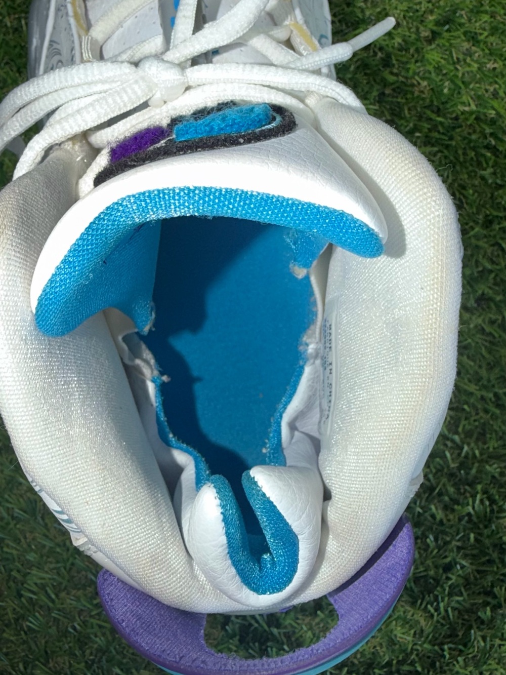 Air Jordan 6 Rings Las Vegas White Purple Blue High Top Sneakers US 10.5 - Picture 7 of 9